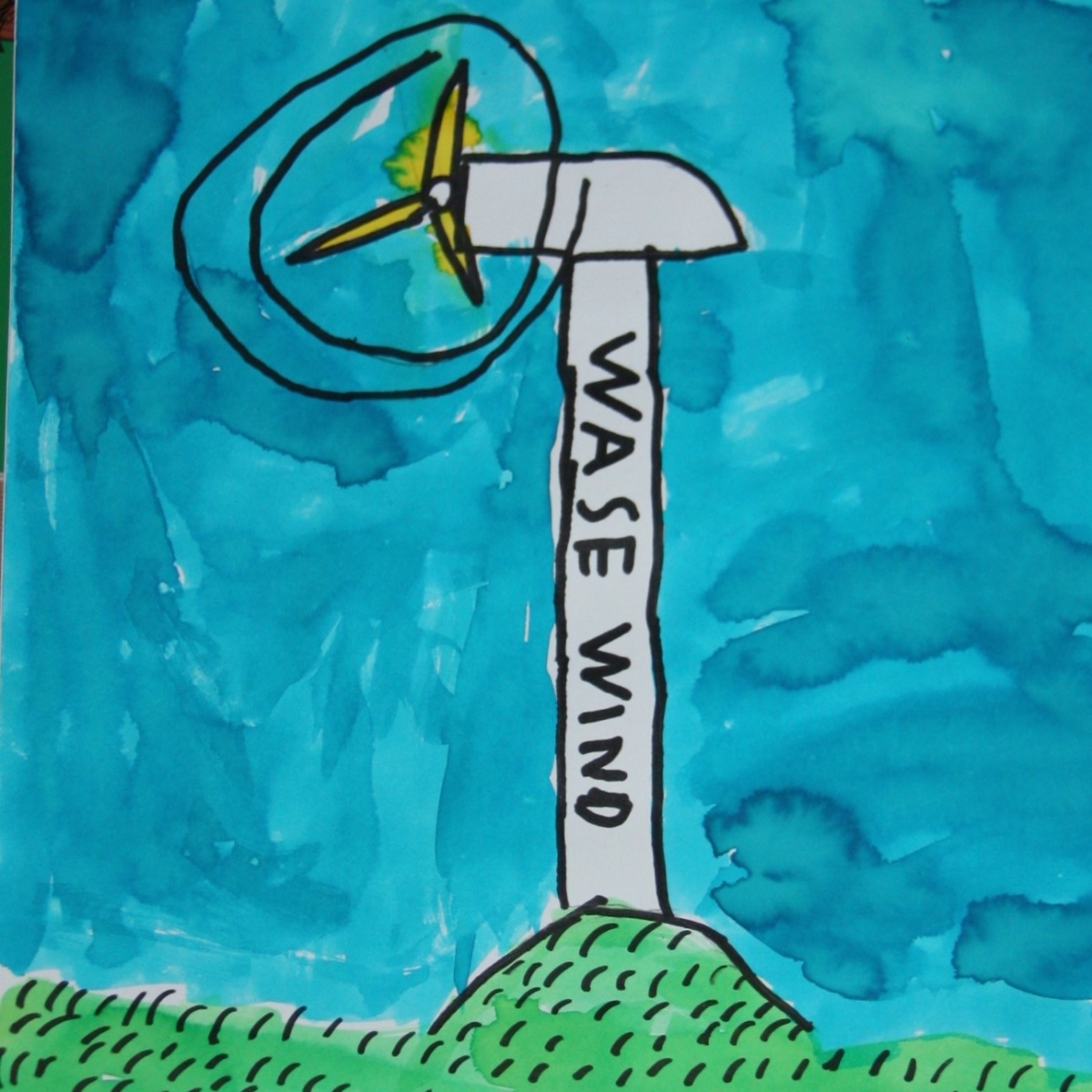 kindertekening windturbine Wase Wind